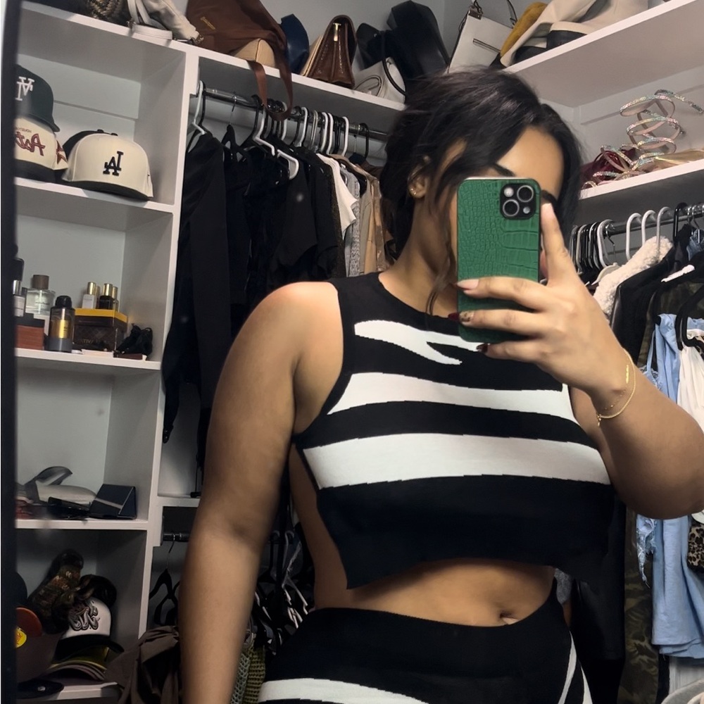 Black and White Women's Crop Top